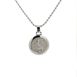 GARGANTILHA MEDALHA NSRA DE NAZARE INOX 45cm/30mm