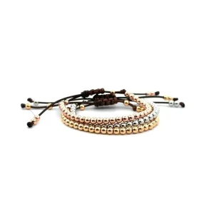 PULSEIRA SHAMBALA INFANTIL TRICOLORE FOLHEADO