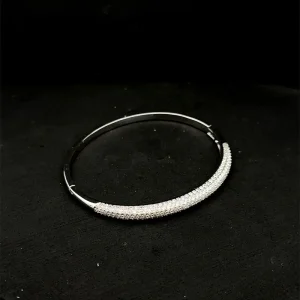 PULSEIRA BRACELETE CRAVEJADO RODIO 65mm