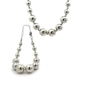KIT PULSEIRA E GARGANTILHA BOLAS DE RODIO