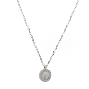 GARGANTILHA PONTO DE LUZ ROMANO MADREPEROLA INOX 40cm + 5cm Ext