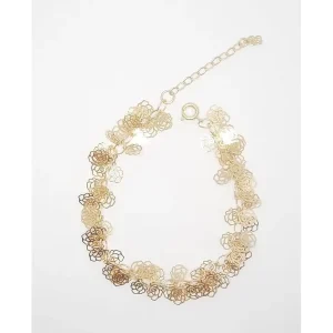 PULSEIRA DE ROSAS FOLHEADO - 17cm (+3cm Ext)