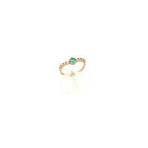 ANEL CRISTAL TURMALINA CRAVEJADO FOLHEADO