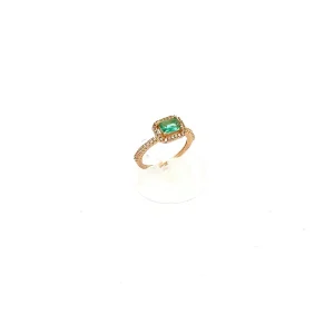 ANEL CRISTAL RETANGULAR FOLHEADO PARAIBA
