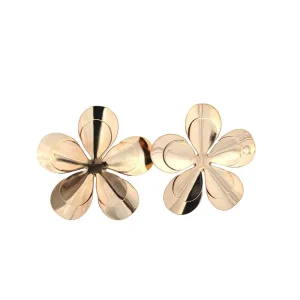 BRINCO FLOR LISO FOLHEADO GRANDE 40mm