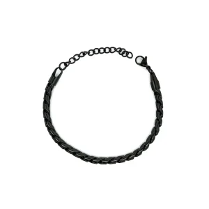 PULSEIRA TUBO COBRA INOX BLACK 18cm + 5cm Ext/4mm