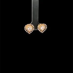 BRINCO CORACAO CRAVEJADO FOLHEADO 12,5mm