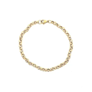 PULSEIRA ELO PORTUGUES INOX GOLD 22cm