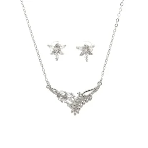 CONJUNTO CRAVEJADO DE RODIO 45cm + 5cm Ext