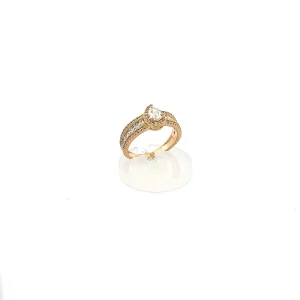 ANEL CRAVEJADO CRISTAL GOTA FOLHEADO