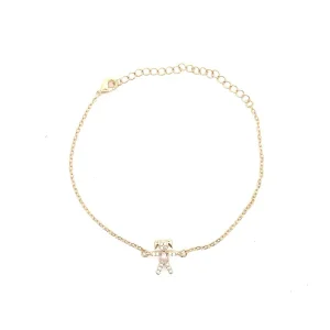 PULSEIRA MENINA CRISTAL GOTA FOLHEADO 18cm + 5cm Ext