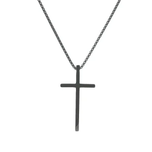 GARGANTILHA CRUZ INOX BLACK 70cm/25mm