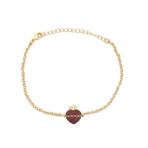 PULSEIRA SC DE JESUS CRAVEJADO FOLHEADO 18cm + 5cm Ext