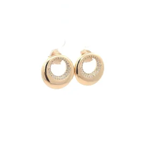 BRINCO REDONDO ABERTO C/ ZIRCONIAS FOLHEADO 17mm