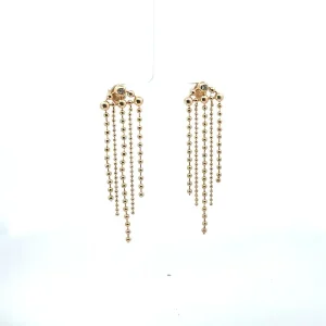 BRINCO PENDURICALHO FRANJA BOLINHAS FOLHEADO 64mm ALT