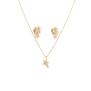 CONJUNTO ESTRELA CADENTE FOLHEADO 45cm/8mm