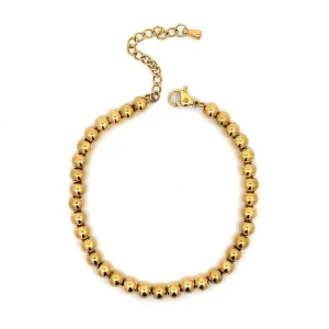 PULSEIRA BOLINHAS INOX GOLD 17cm + 4cm Ext