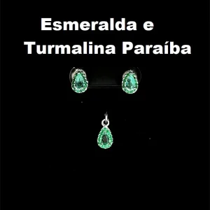 CONJUNTO SEM CORRENTE GOTA DE PRATA 5,3mm