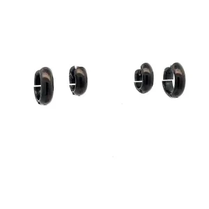 DUO DE BRINCOS ARGOLA CLICK BLACK INOX 12 e 14mm