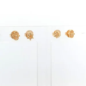 DUO DE BRINCOS PATUA FOLHEADO 5mm