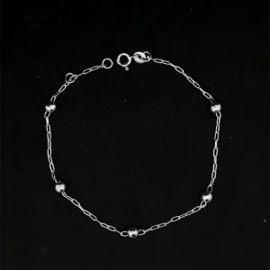 PULSEIRA BOLINHA DE PRATA 18cm + 1cm Ext