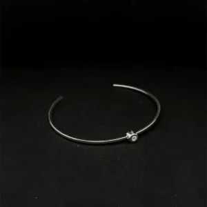 PULSEIRA BRACELETE PONTO DE LUZ ABERTO DE PRATA REGULAVEL 54mm