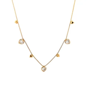 GARGANTILHA CHOKER CRISTAL CORACAO FOLHEADO 35cm + 10cm Ext