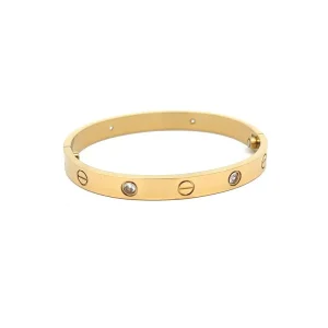 PULSEIRA BRACELETE FENDA/P DE LUZ INOX GOLD