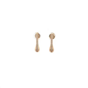 BRINCO PALITO GOTA FILETE ZIRCONIAS FOLHEADO 6x22mm