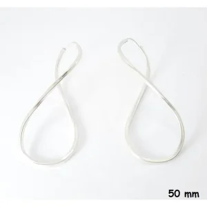 BRINCO ARGOLA INFINITO MEIA CANA DE PRATA ALT 50mm