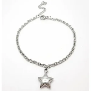 PULSEIRA PINGENTE ESTRELA INOX 16cm