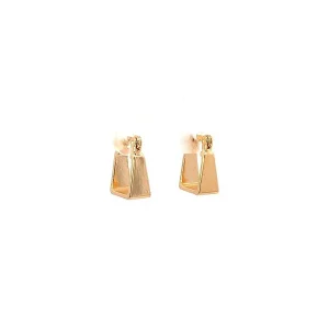 BRINCO ARGOLA PERFIL QUADRADO FOLHEADO 10mm