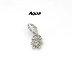 PINGENTE TIPO BERLOQUE MENINA CRAVEJADO DE RODIO 12mm