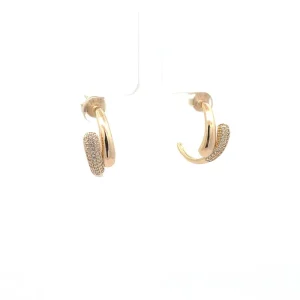 BRINCO ARGOLA ABERTA C/ CRISTAIS FOLHEADO 20mm