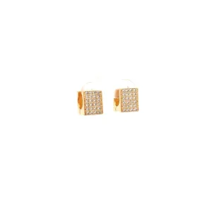 BRINCO ARGOLA CLICK CRAVEJADA FOLHEADO 8mm