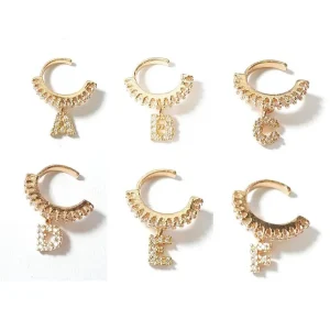 BRINCO TIPO PIERCING FAKE C/ZIRCONIAS FOLHEADO