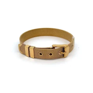 PULSEIRA CINTA P/ PINGENTES INOX GOLD 21cm/10mm