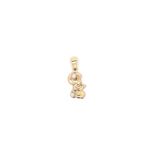 PINGENTE MENINA FOLHEADO 10mm