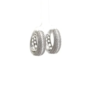 BRINCO ARGOLA CLICK GOTA CRAVEJADO DE RODIO 22mm