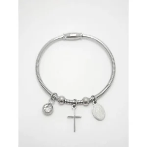 PULSEIRA CHARM C/ PINGENTE NSRA DE GUADALUPE INOX 18cm