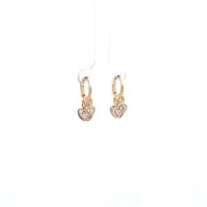 BRINCO ARGOLA CLICK PENDURICALHO CRISTAIS FOLHEADO 12mm