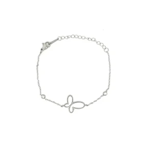 PULSEIRA BORBOLETA MADREPEROLA INOX 17cm + 4cm Ext