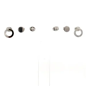 TRIO DE BRINCOS REDONDO INOX 3, 5 e 10mm