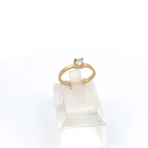 ANEL SOLITARIO FOLHEADO 4mm