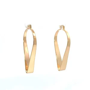 BRINCO ARGOLA GOTA FOLHEADO 45mm