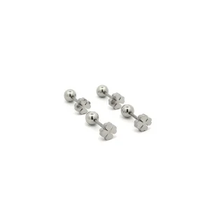 PIERCING TREVO INOX 4 PEÇAS