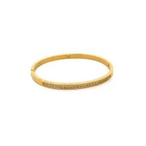 PULSEIRA BRACELETE C/ CRISTAIS INOX GOLD