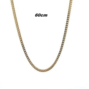 CORRENTE GRUMET RELEVO INOX GOLD 60cm/2,6mm