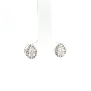 BRINCO CRISTAL GOTA DE PRATA 6mm