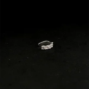 PIERCING FAKE CRAVEJADO DE PRATA 8mm
